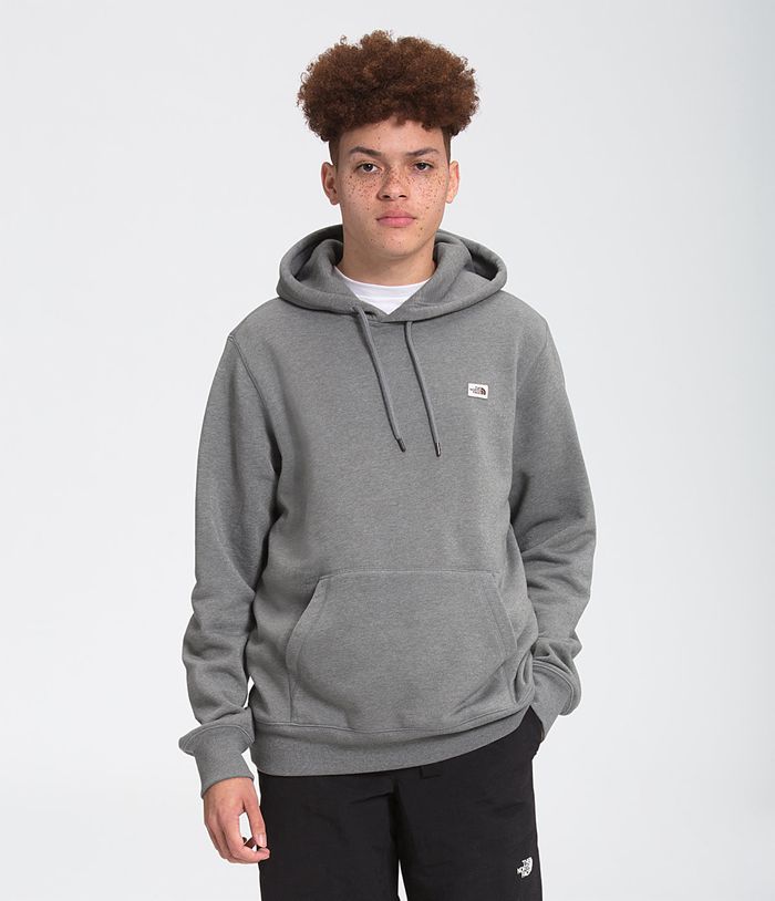 The North Face Hoodie Heritage Patch Pullover Grey - Mens - Thailand MGUCP-1423